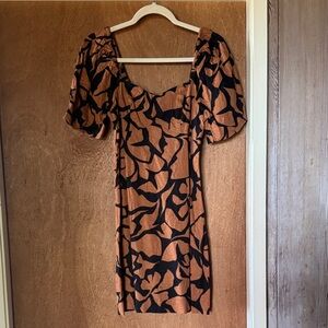 A New Day Black and Brown Midi Dress